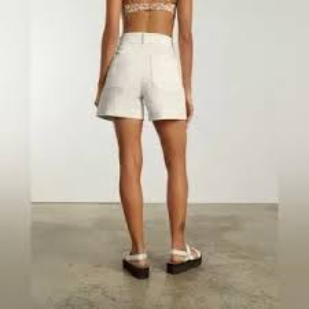 Everlane Cream High-Waist Jean Shorts